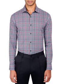 LARGE PLAID PERFORMANCE STRETCH DRESS SHIRT