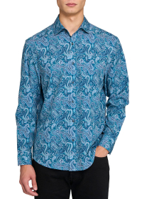 MIRAGE PAISLEY PERFORMANCE STRETCH LONG SLEEVE SHIRT