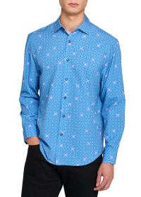 GEO BLOOM TILE PERFORMANCE STRETCH LONG SLEEVE SHIRT