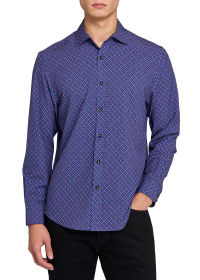 LATTICE GRID PERFORMANCE STRETCH LONG SLEEVE SHIRT