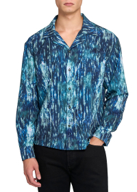 MIDNIGHT SHIBORI PERFORMANCE LONG SLEEVE CAMP SHIRT