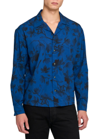 NOIR FLORAL PERFORMANCE LONG SLEEVE CAMP SHIRT