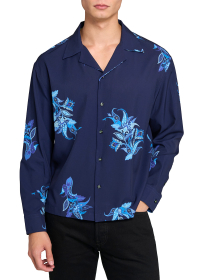 BAROQUE BLOOM PERFORMANCE STRETCH LONG SLEEVE CAMP SHIRT