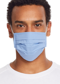 SOLID LT BLUE/FRENCH BLUE/NAVY PLEATED MASK 6-PACK